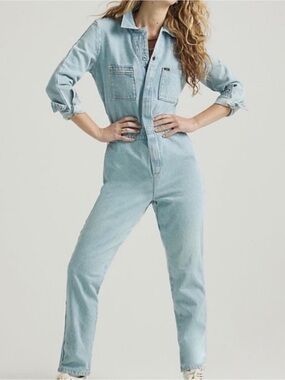 Lee Light Blue Denim Coverall Jumpsuit